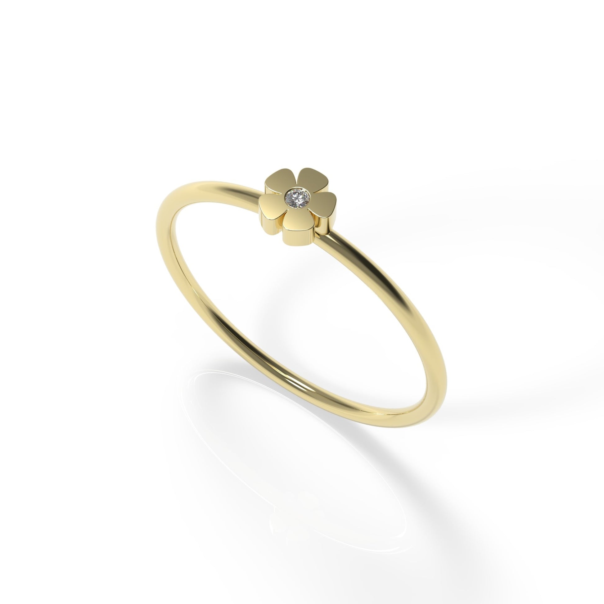 Blooming Flower Stackable Diamond Ring Dainty