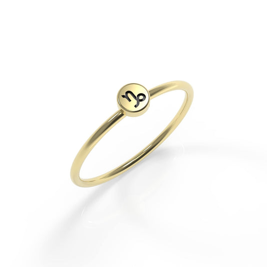 Capricorn Zodiac Ring Gold