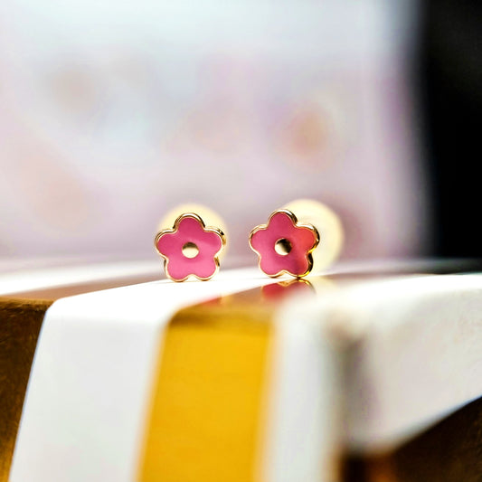 Groovy Flower Enamel Children's Earrings