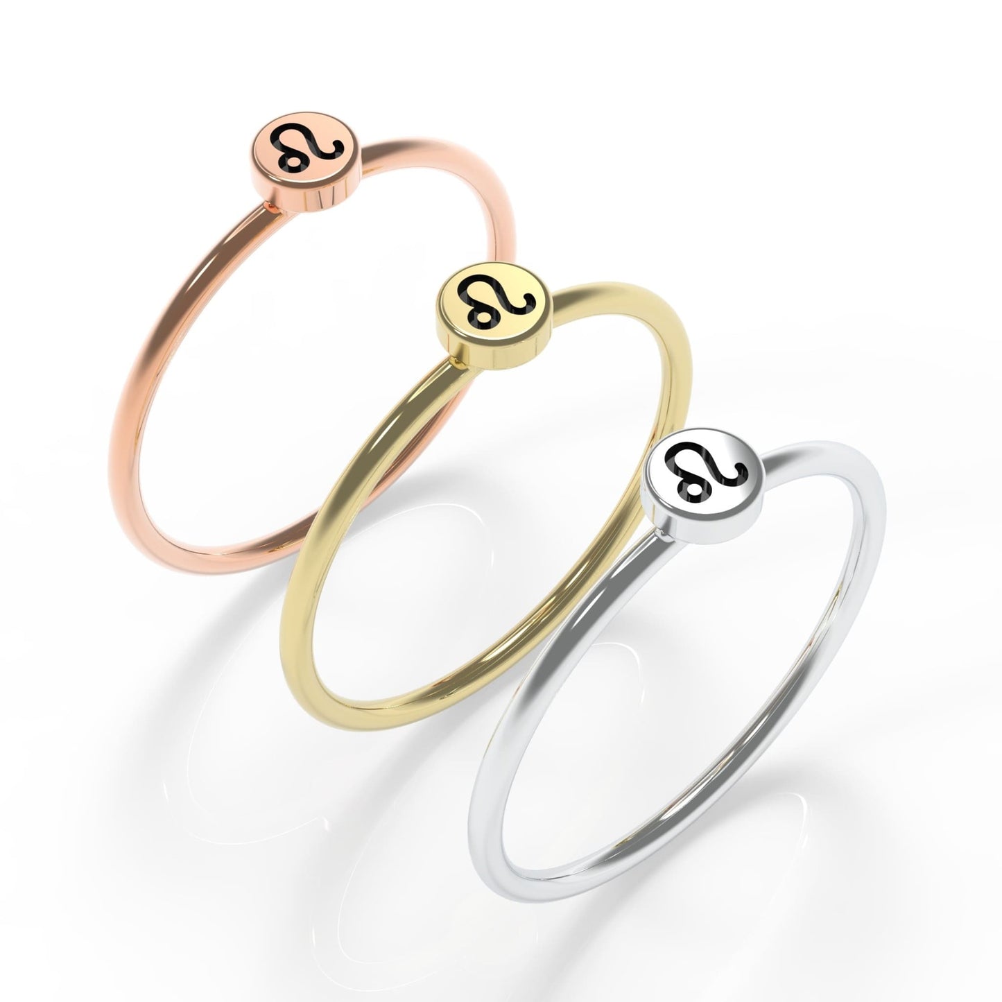Leo Zodiac Sign Stackable Rings for Women