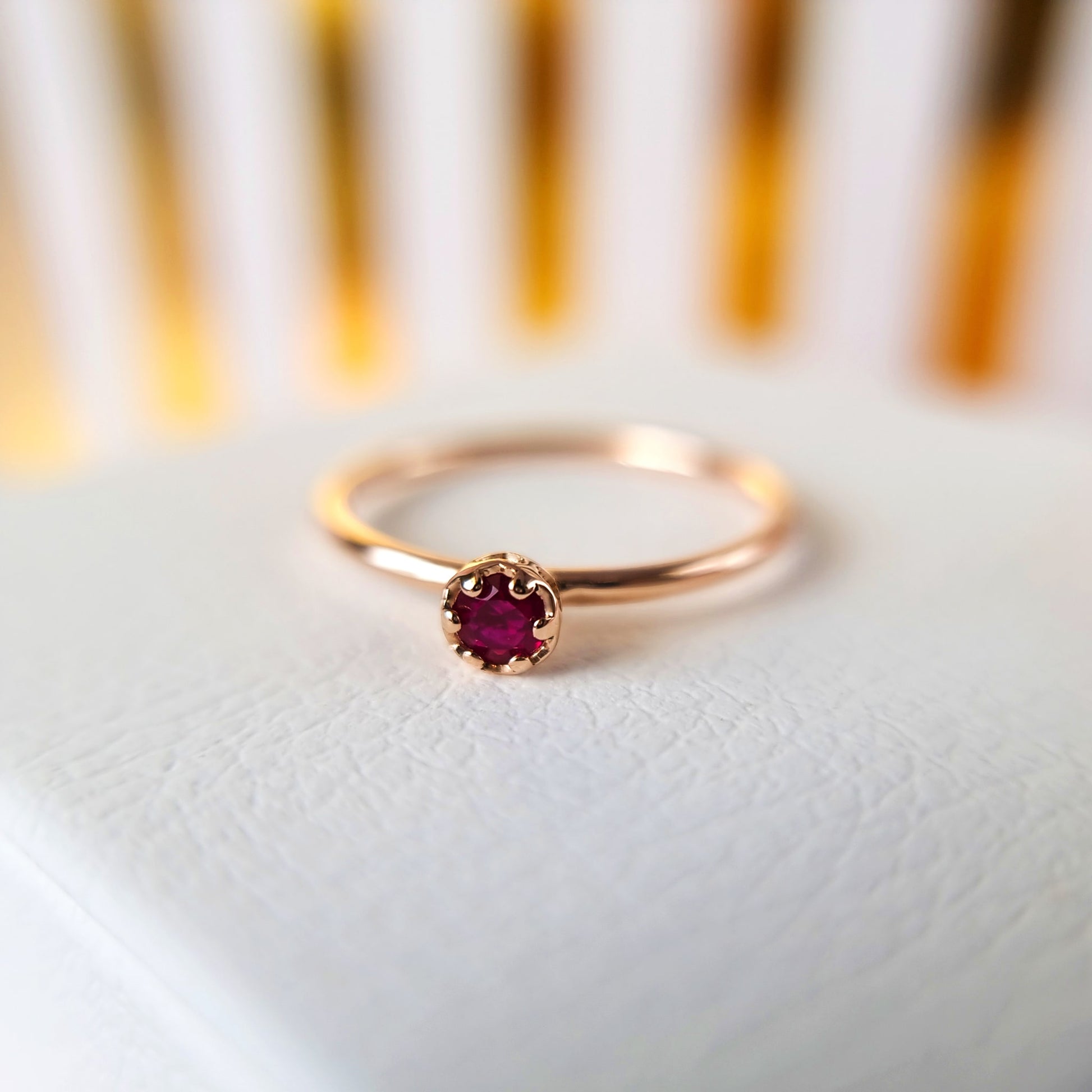 Mom Ring with Birthstones Ruby