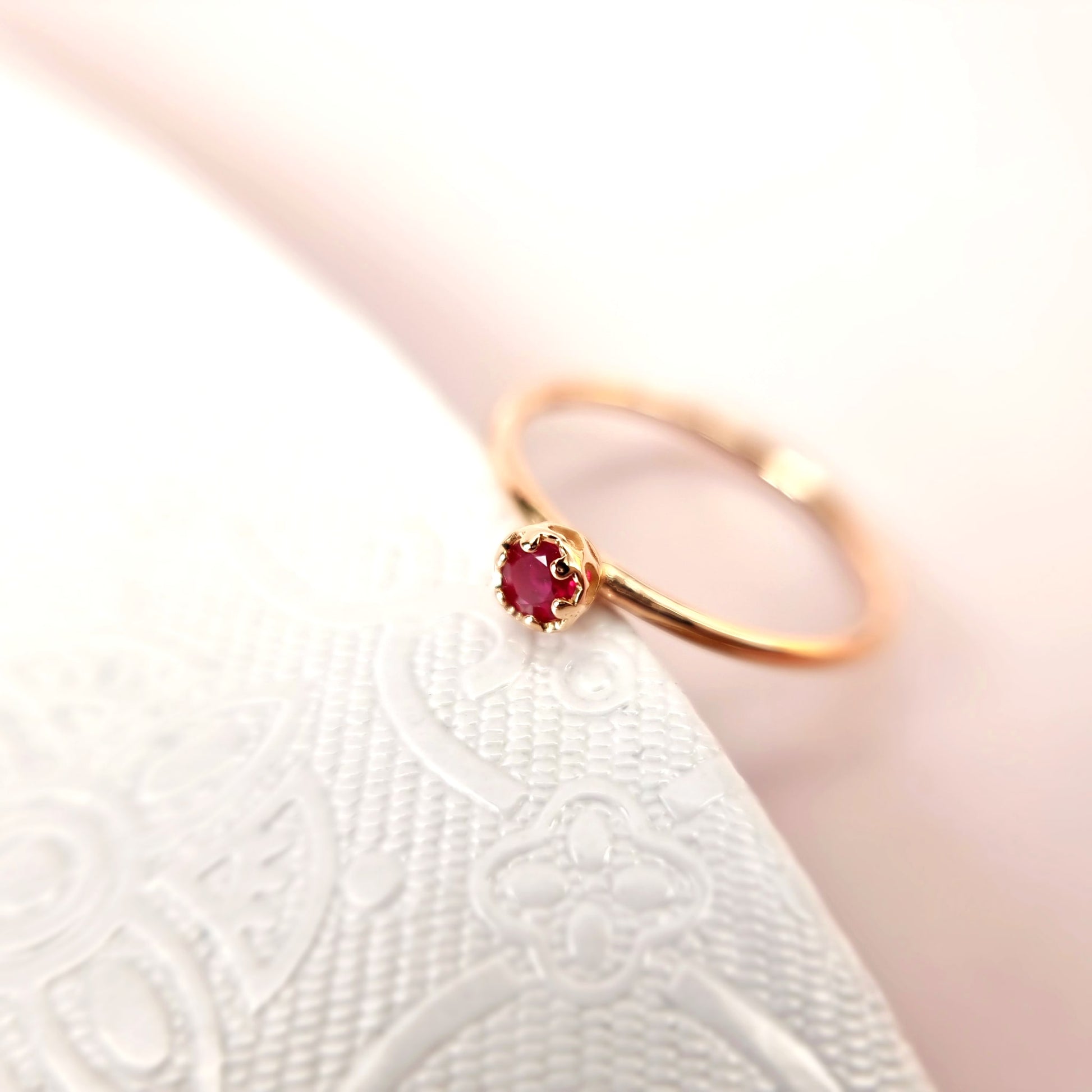 Woman Rings with Birthstones Ruby